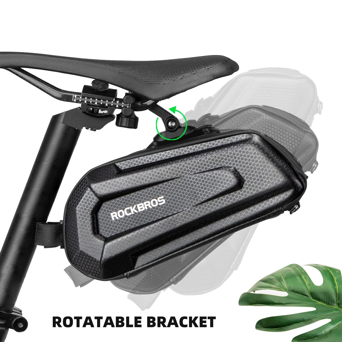 ROCKBROS Bike Bicycle 1.7L Saddle Seat Bag  3D Hard Shell with Silver Reflective Strip