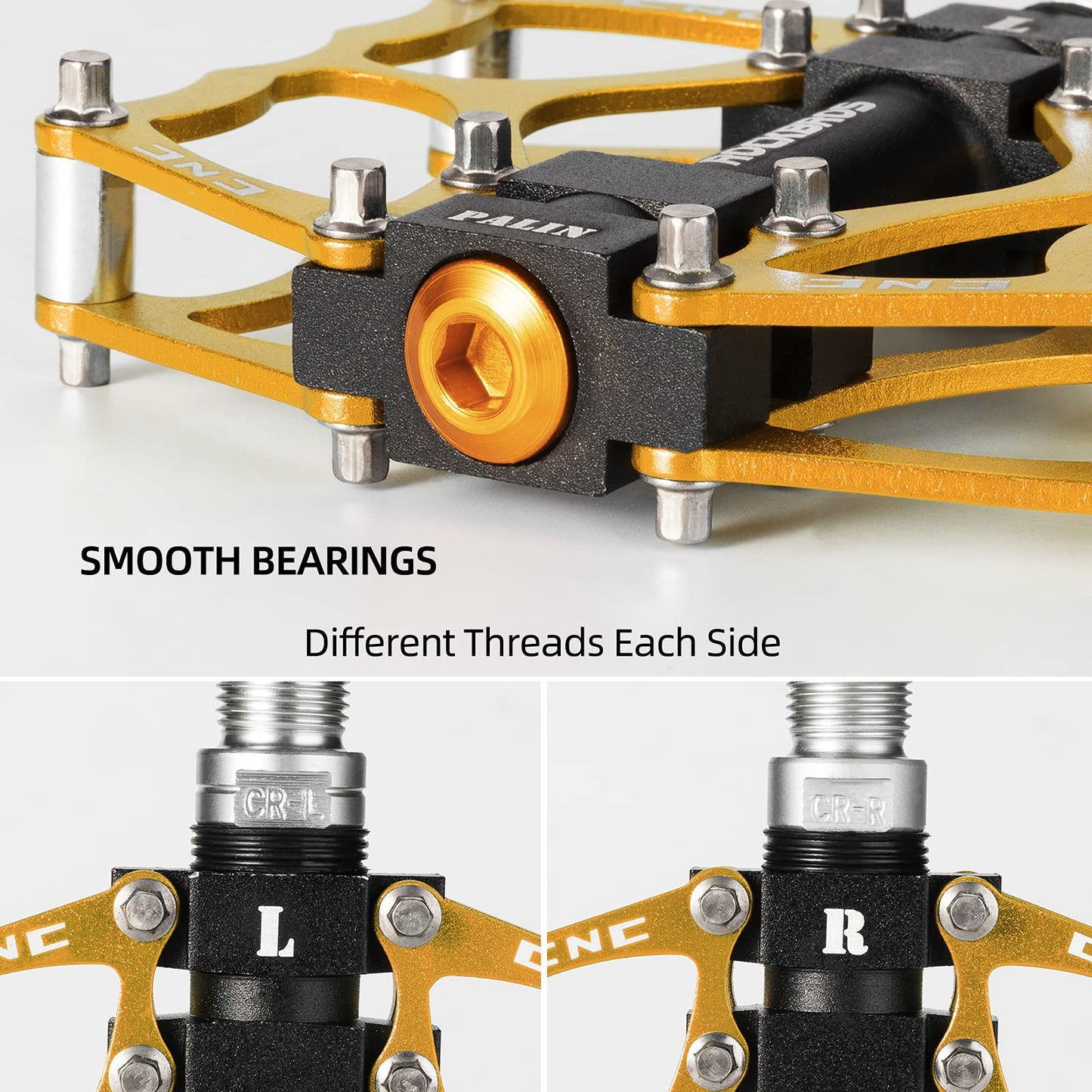 ROCKBROS Lightweight Aluminum Alloy Bike Pedals with Wide Platform Grip