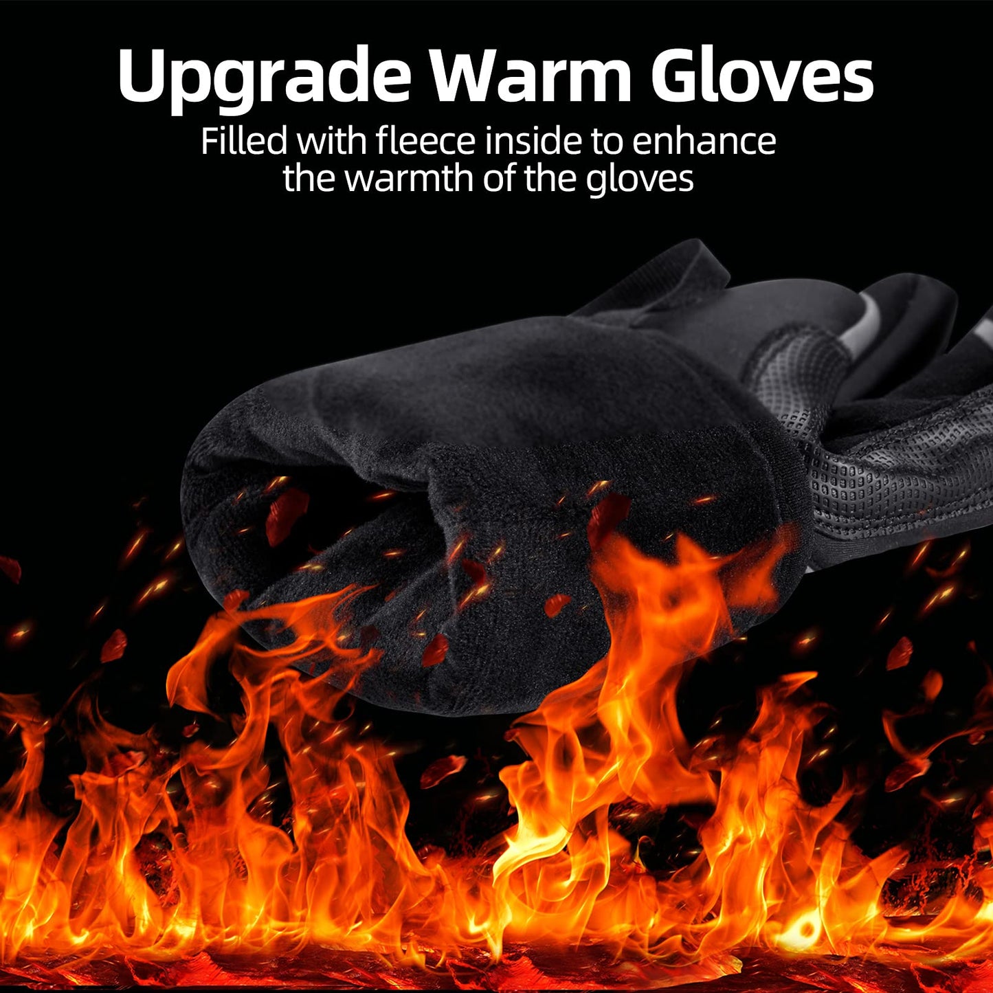 ROCKBROS Winter Gloves for Men Full Finger Touchscreen Cycling Gloves for Hiking Motorcycle