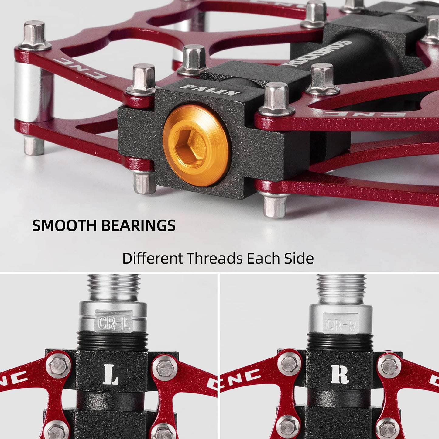 ROCKBROS Lightweight Aluminum Alloy Bike Pedals with Wide Platform Grip