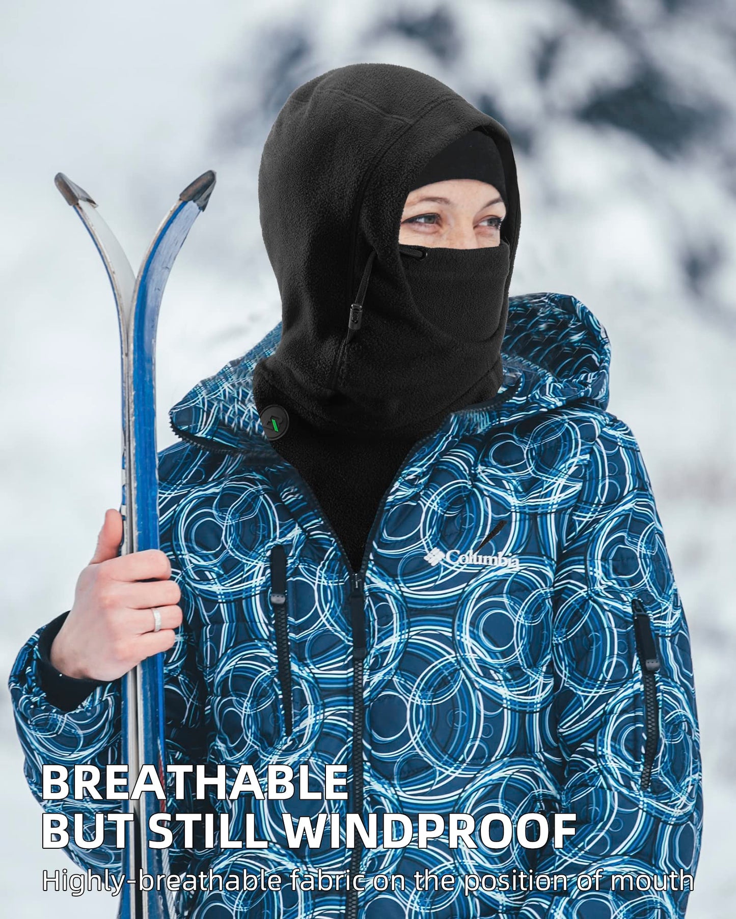 ROCKBROS Ski Mask Thermal Fleece Balaclava Winter Face Cover for Men Women