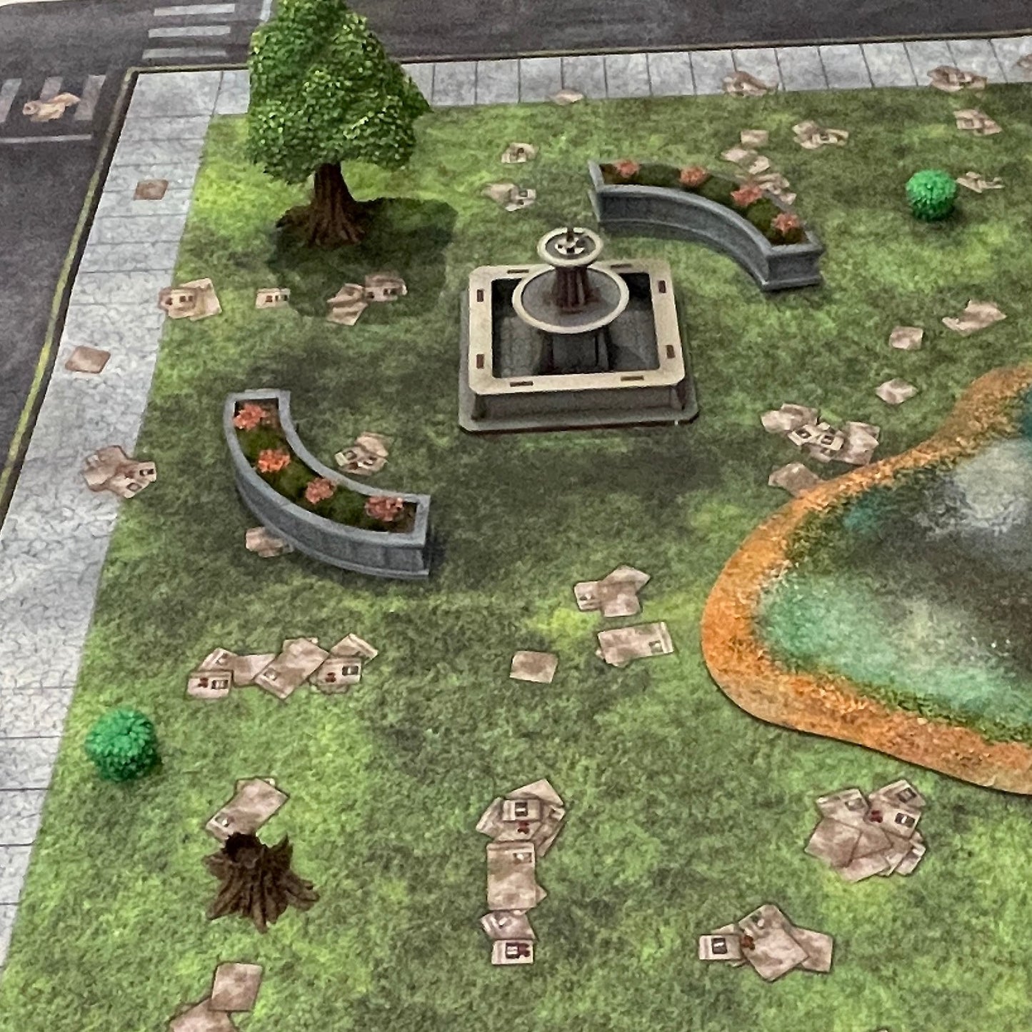 3x3 'Park' F.A.T. Mat Battle Gaming Mat