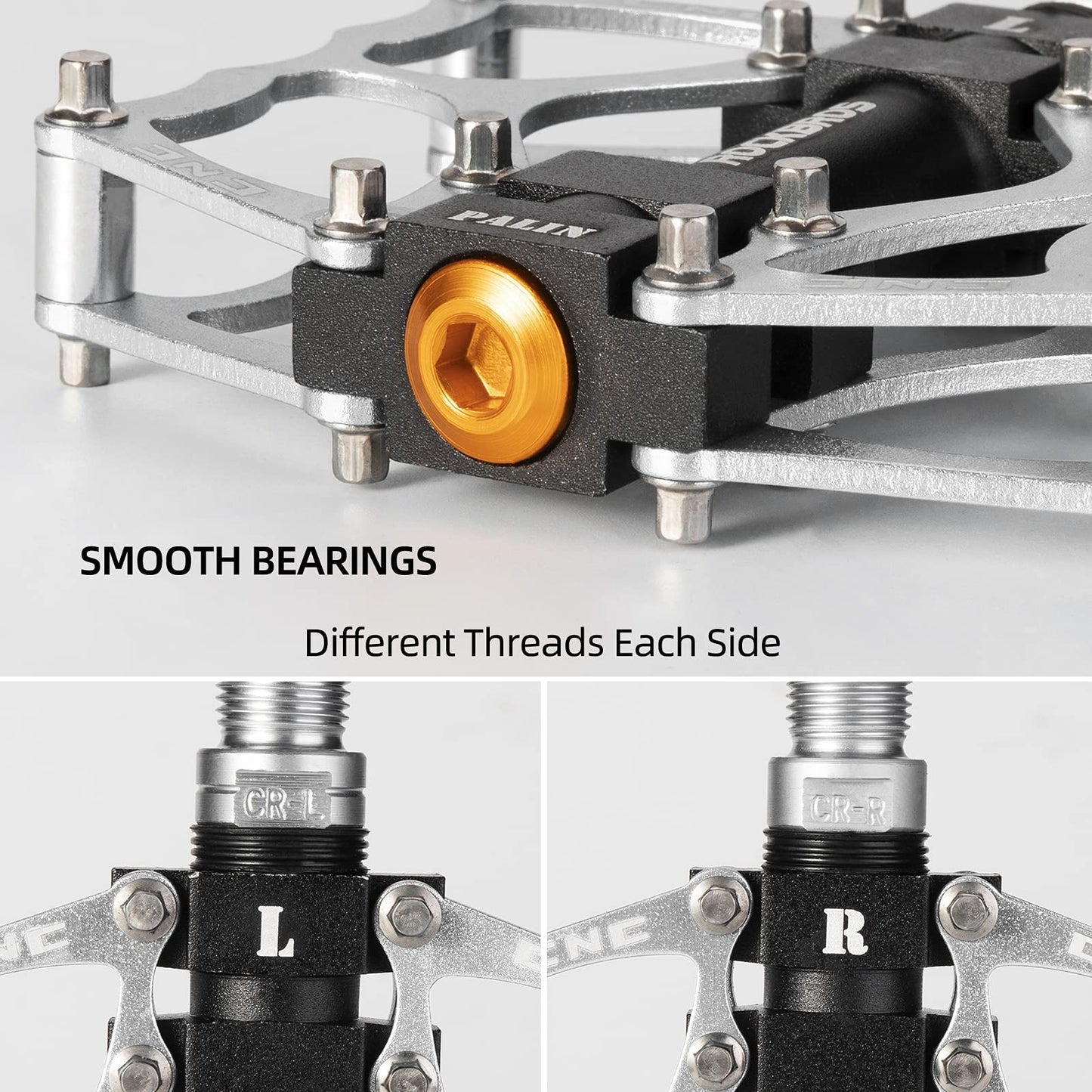 ROCKBROS Lightweight Aluminum Alloy Bike Pedals with Wide Platform Grip