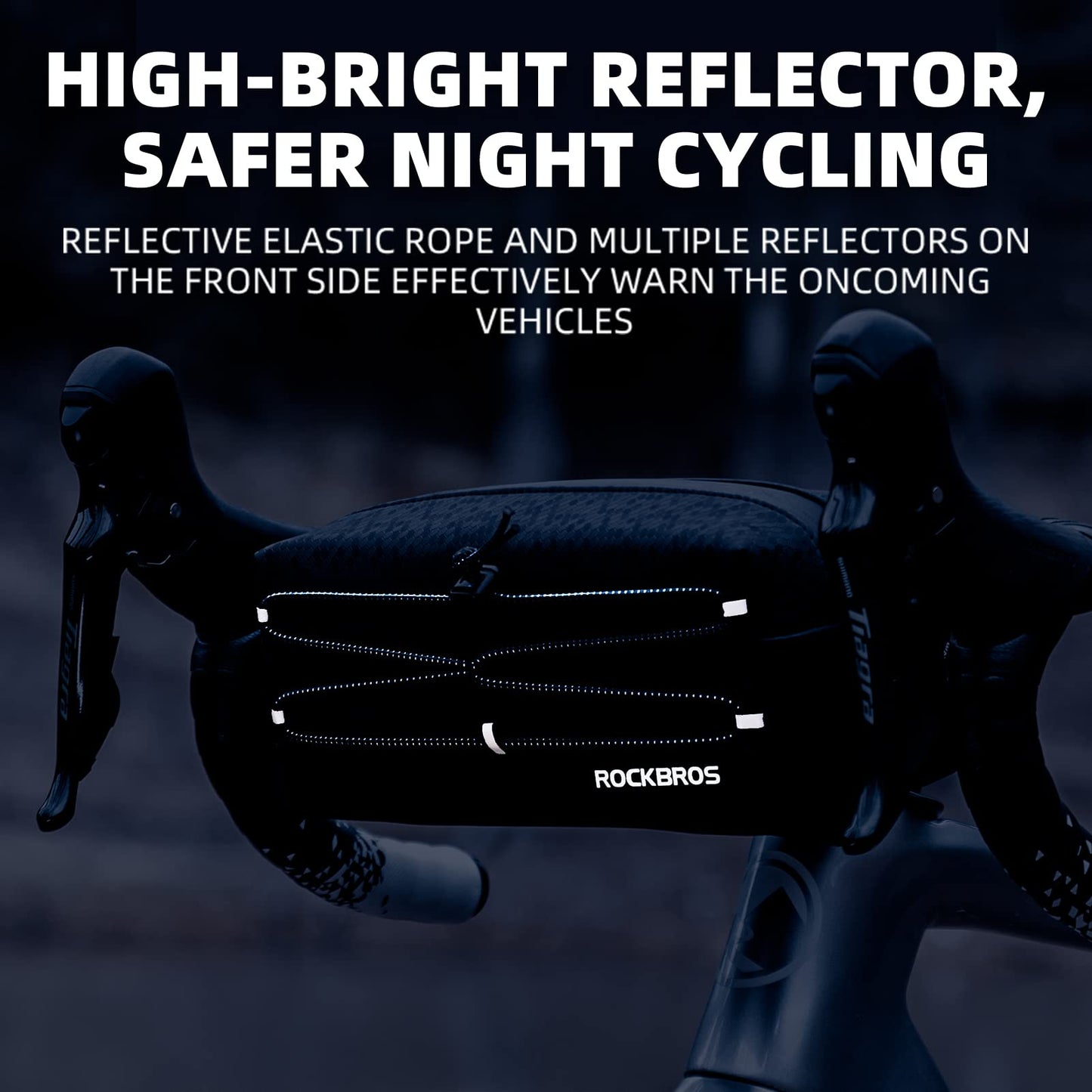 ROCKBROS Waterproof Bike Handlebar Bag Front Frame Storage Bag with Shoulder Strap