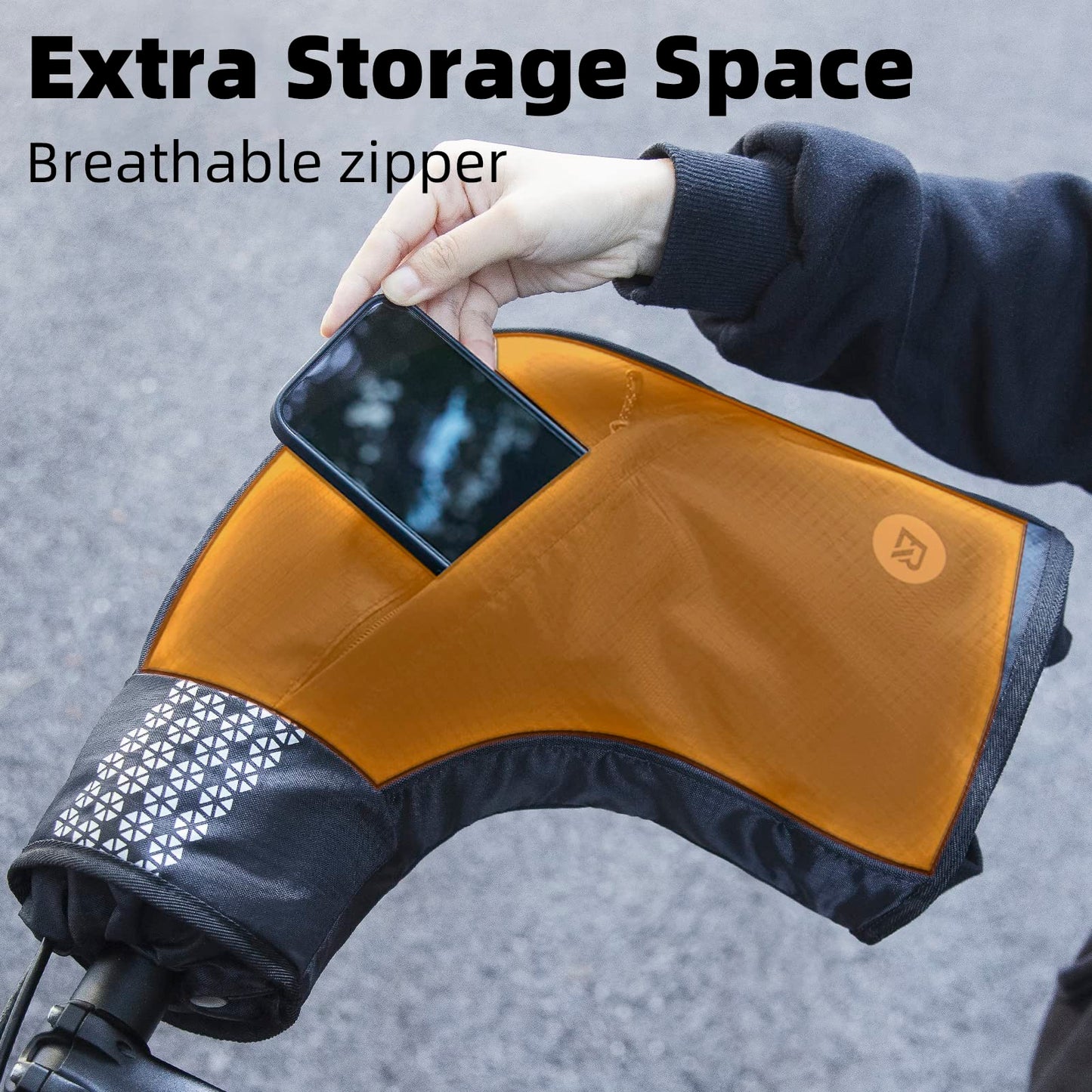 ROCKBROS Thinsulate Thermal Bike Handlebar Mittens - Cold Weather Pogies Cover Gloves