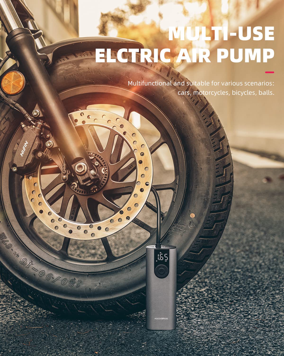 ROCKBROS A8 Mini Electric Air Bike Tire Pump 150PSl 2*2600mAh