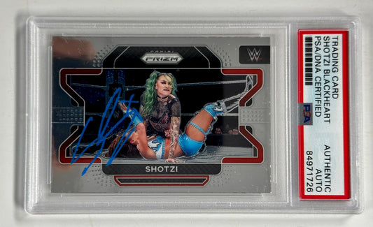 Shotzi Blackheart Signed 2022 WWE Wrestling Prizm Card With PSA/DNA Slab COA