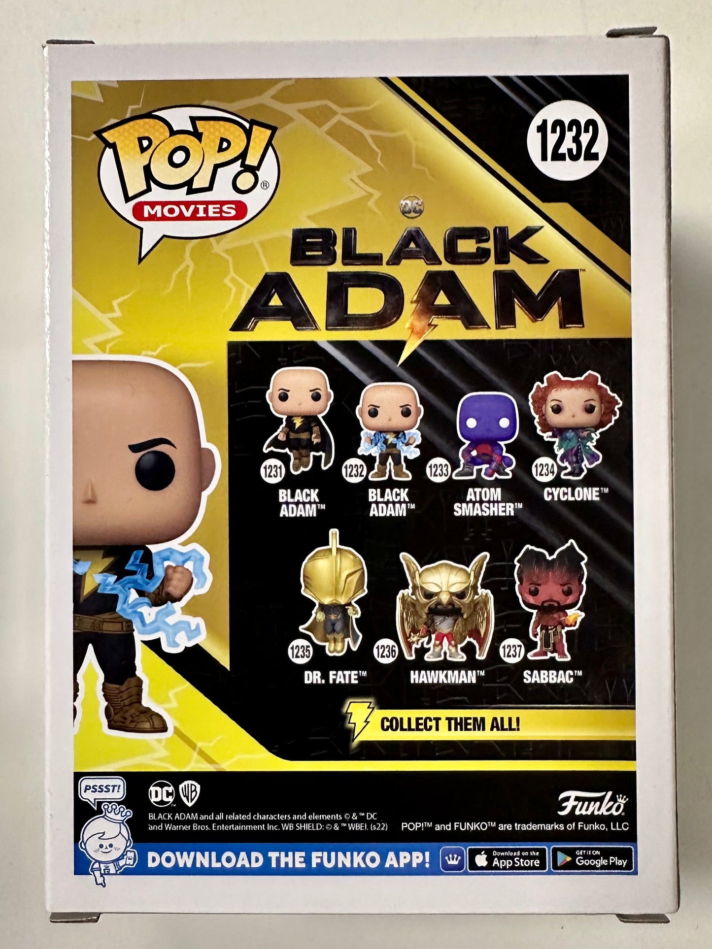Funko Pop! DC Heroes Glow Chase Black Adam #1232 DCEU Dwayne Rock Johnson