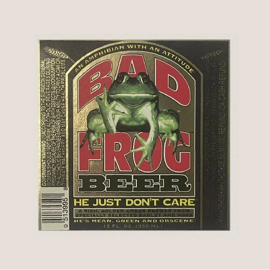 Infamous Vintage Bad Frog Beer Label Banned in 8 States