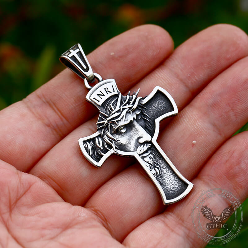 INRI Christian Cross Pure Tin Necklace