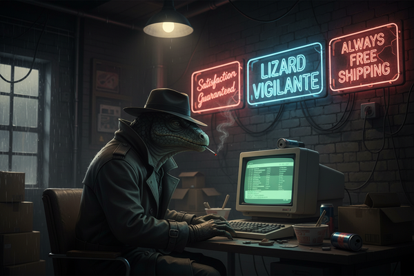 it also says ALWAYS FREE SHIPPING and LIZARD VIGILANTE