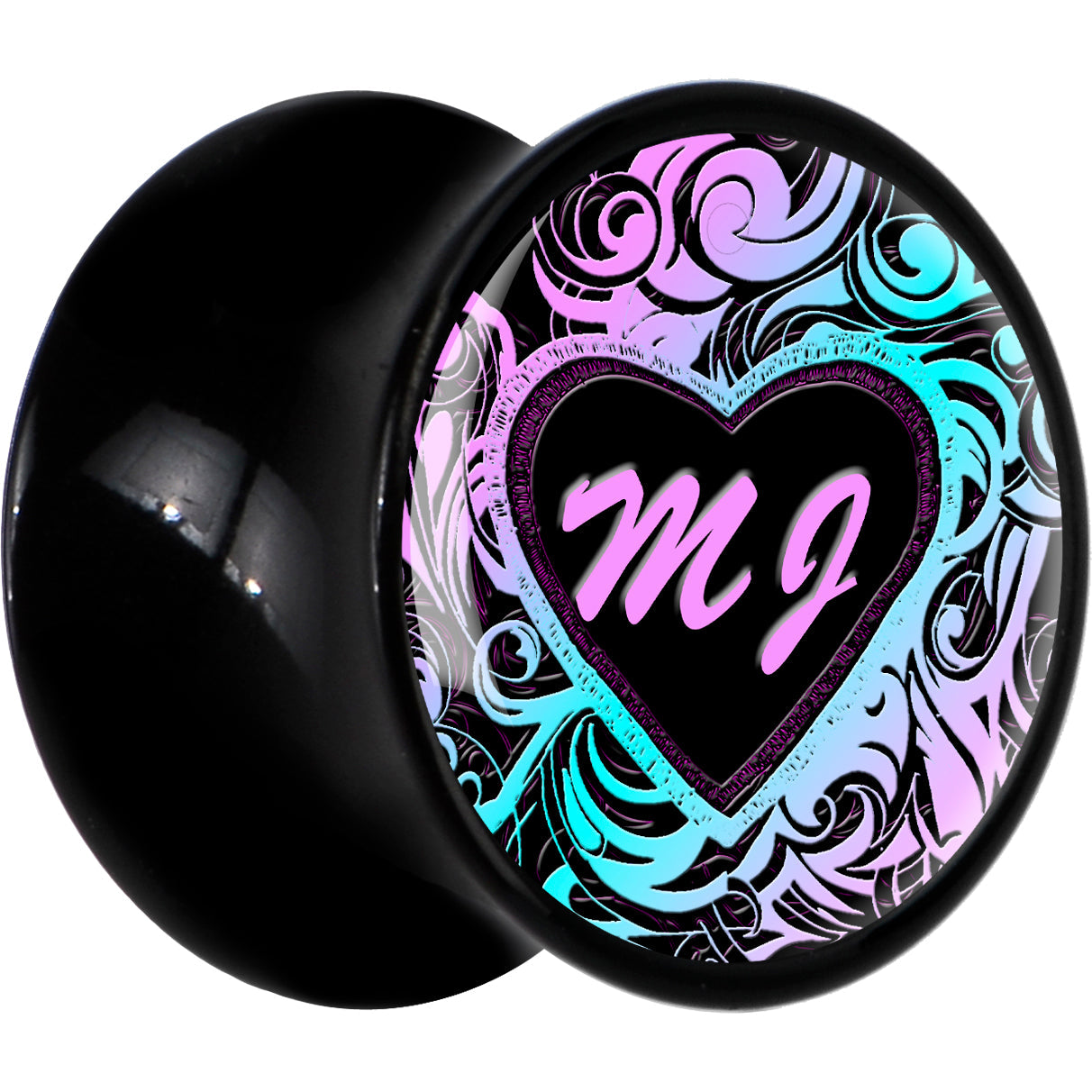 Custom Tribal Initial Acrylic Personalized Saddle Plug - buy 2 for a pair