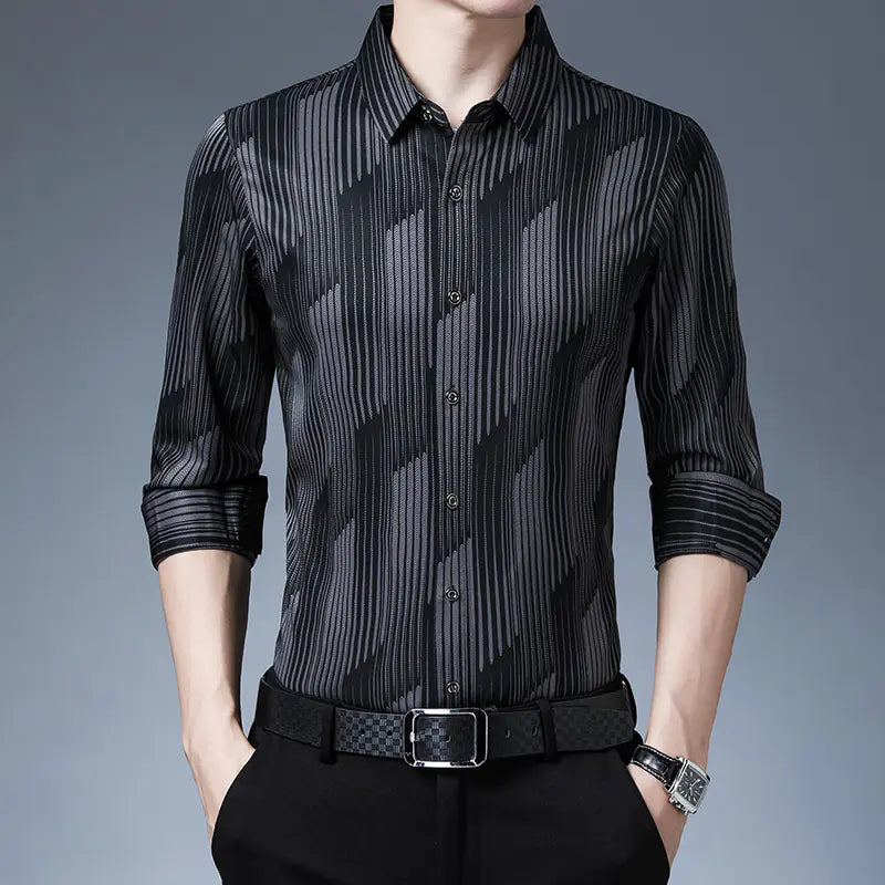 Men's Long Sleeve Thin Shirts for Middle Aged & Elderly