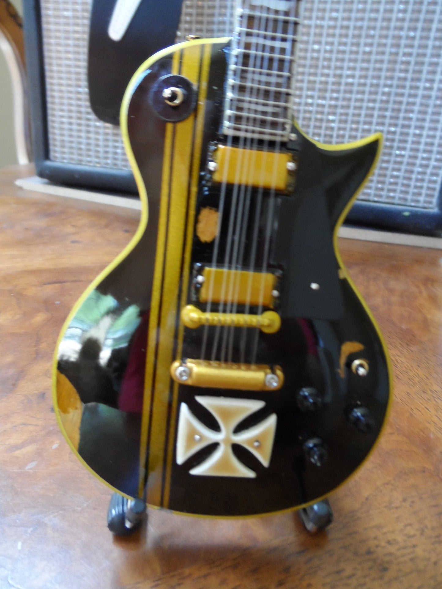 JAMES HETFIELD - Signature Distressed Maltese Cross 1:4 Scale Guitar ~Axe Heaven