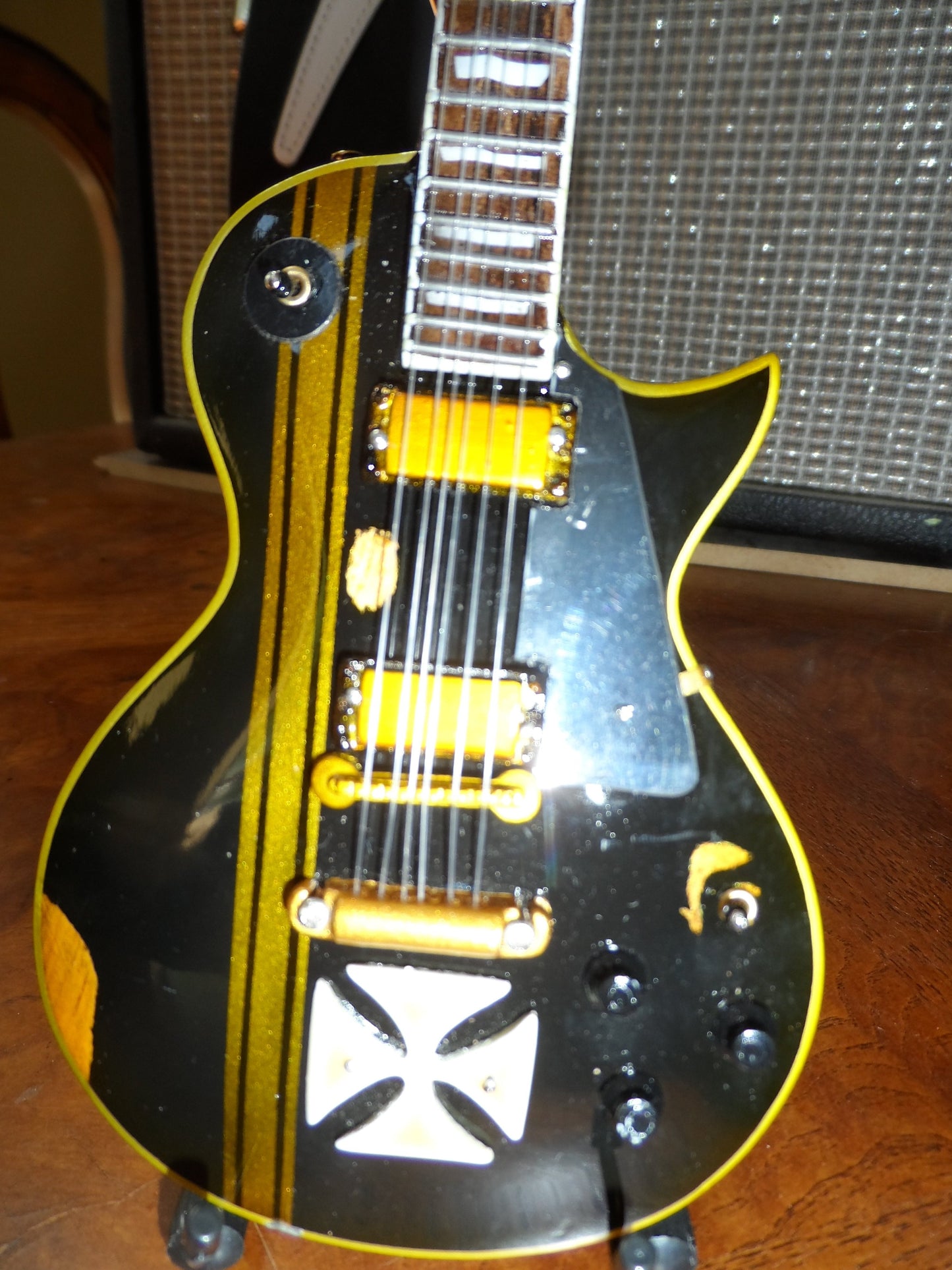 JAMES HETFIELD - Signature Distressed Maltese Cross 1:4 Scale Guitar ~Axe Heaven