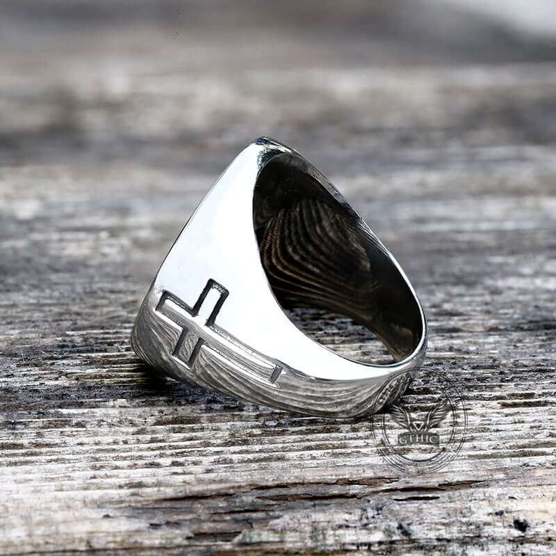 Jesus Christ Stainless Steel Cross Ring