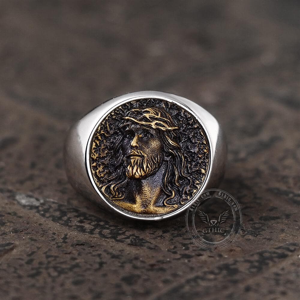 Jesus Portrait Stainless Steel Ring