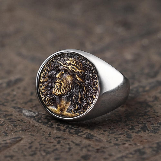 Jesus Portrait Stainless Steel Ring