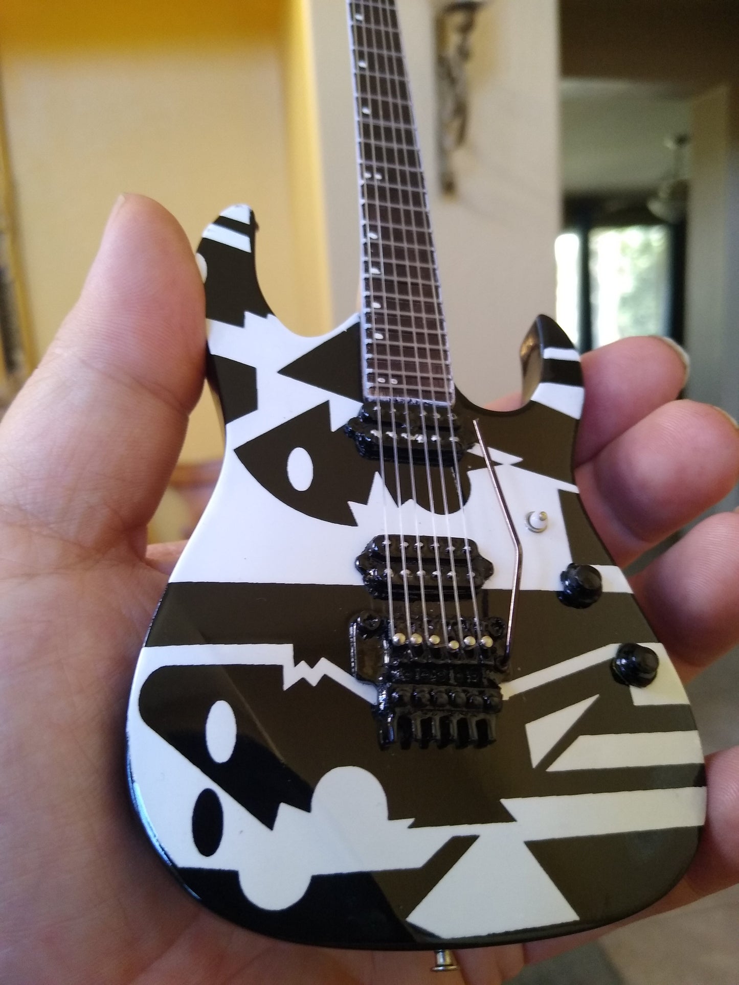 JOHN PETRUCCI - Ibanez Black & White Picasso 1:4 Scale Replica Guitar ~Axe Heaven