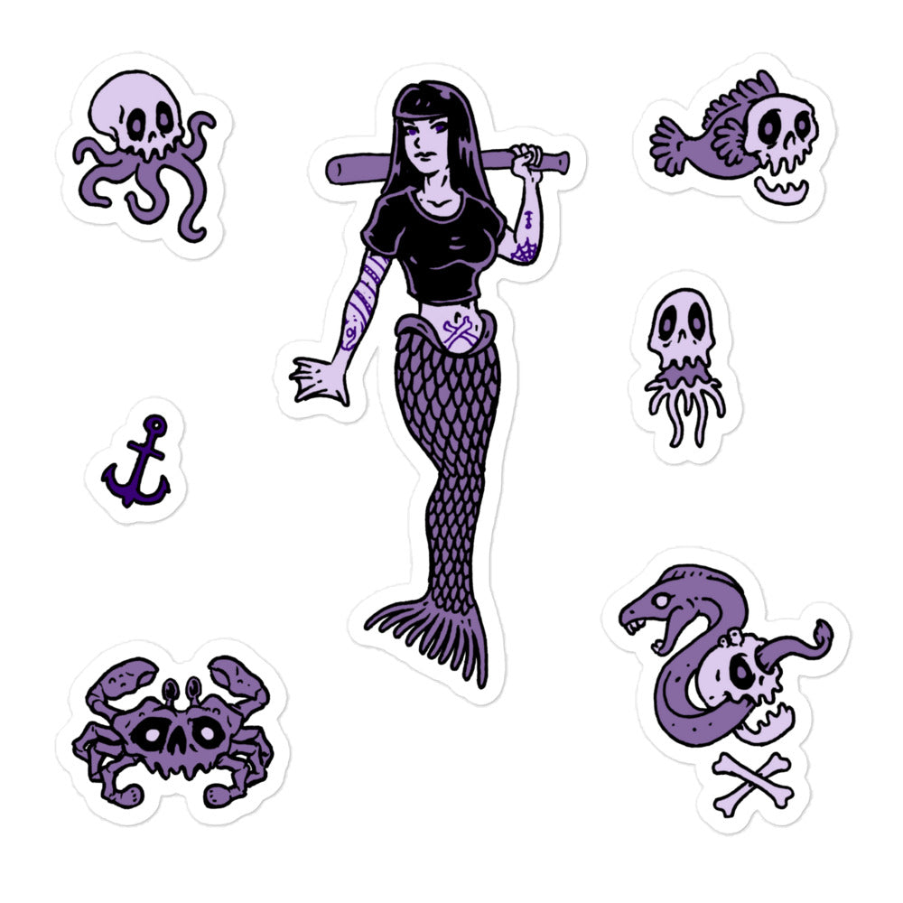 Goth Mermaid Sticker Sheet