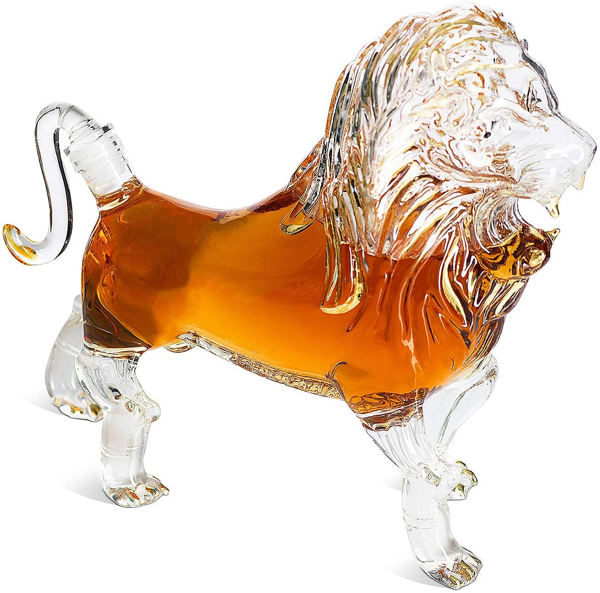 Lion Animal Whiskey and Wine Decanter The Wine Savant - Beautiful Profile of A Lion 500ml - Whiskey, Wine Scotch or Liquor Decanter