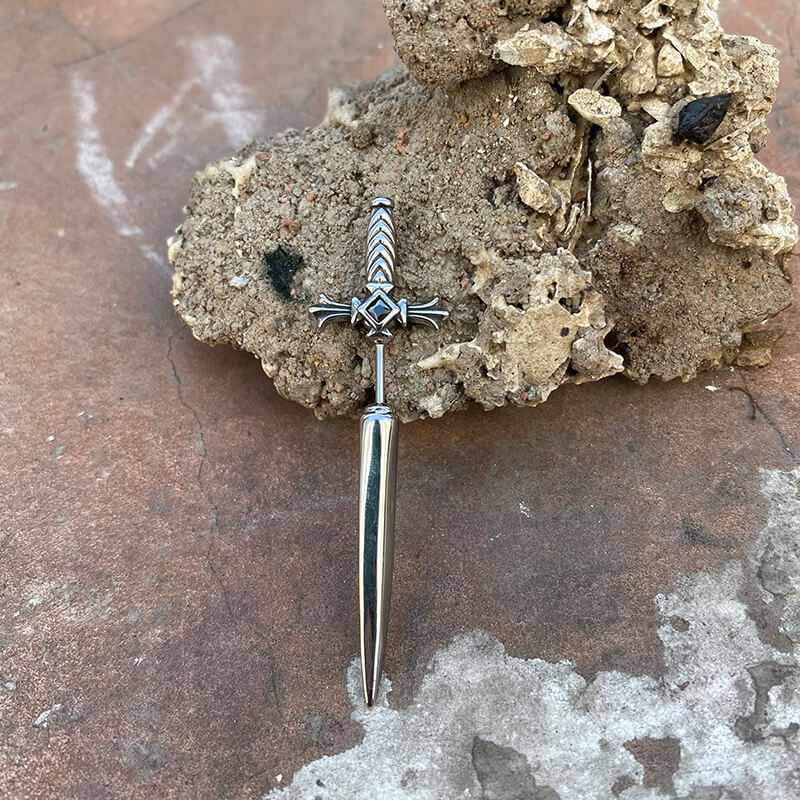 Dagger Sword Stainless Steel Stud Earrings