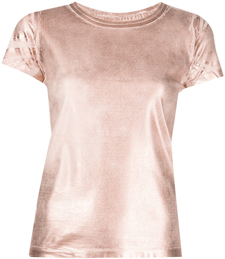 Metallic Coated Cotton T-Shirt