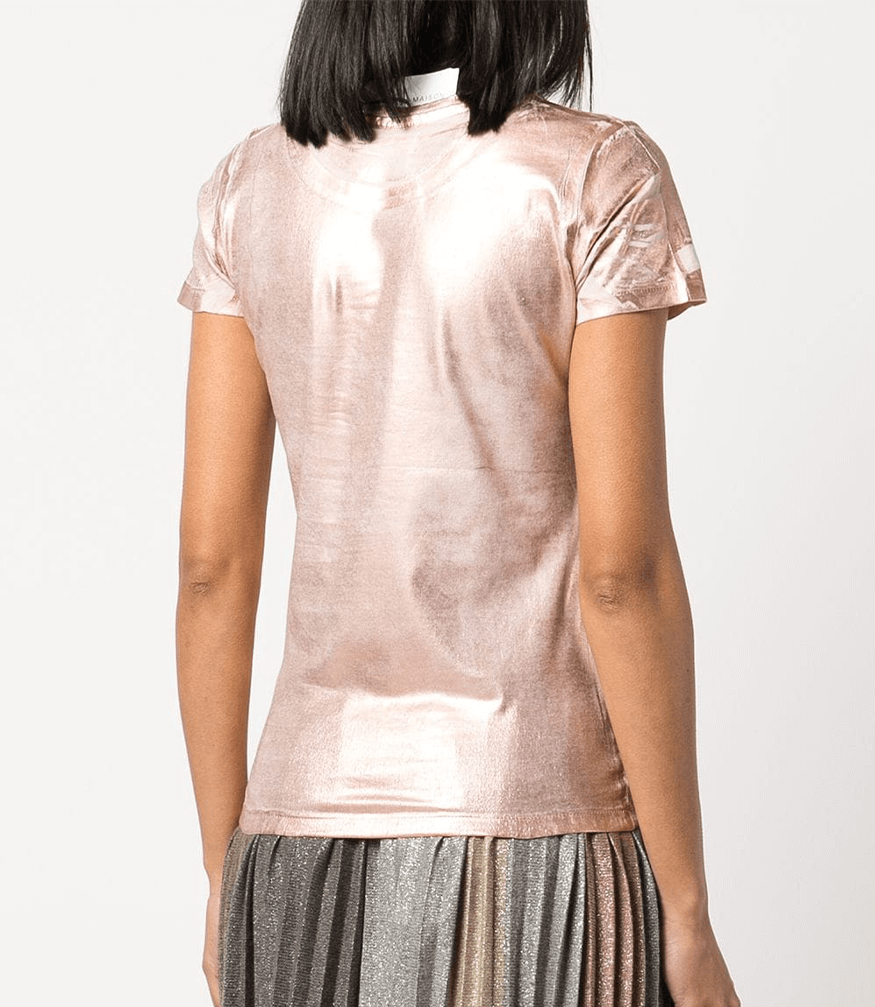 Metallic Coated Cotton T-Shirt