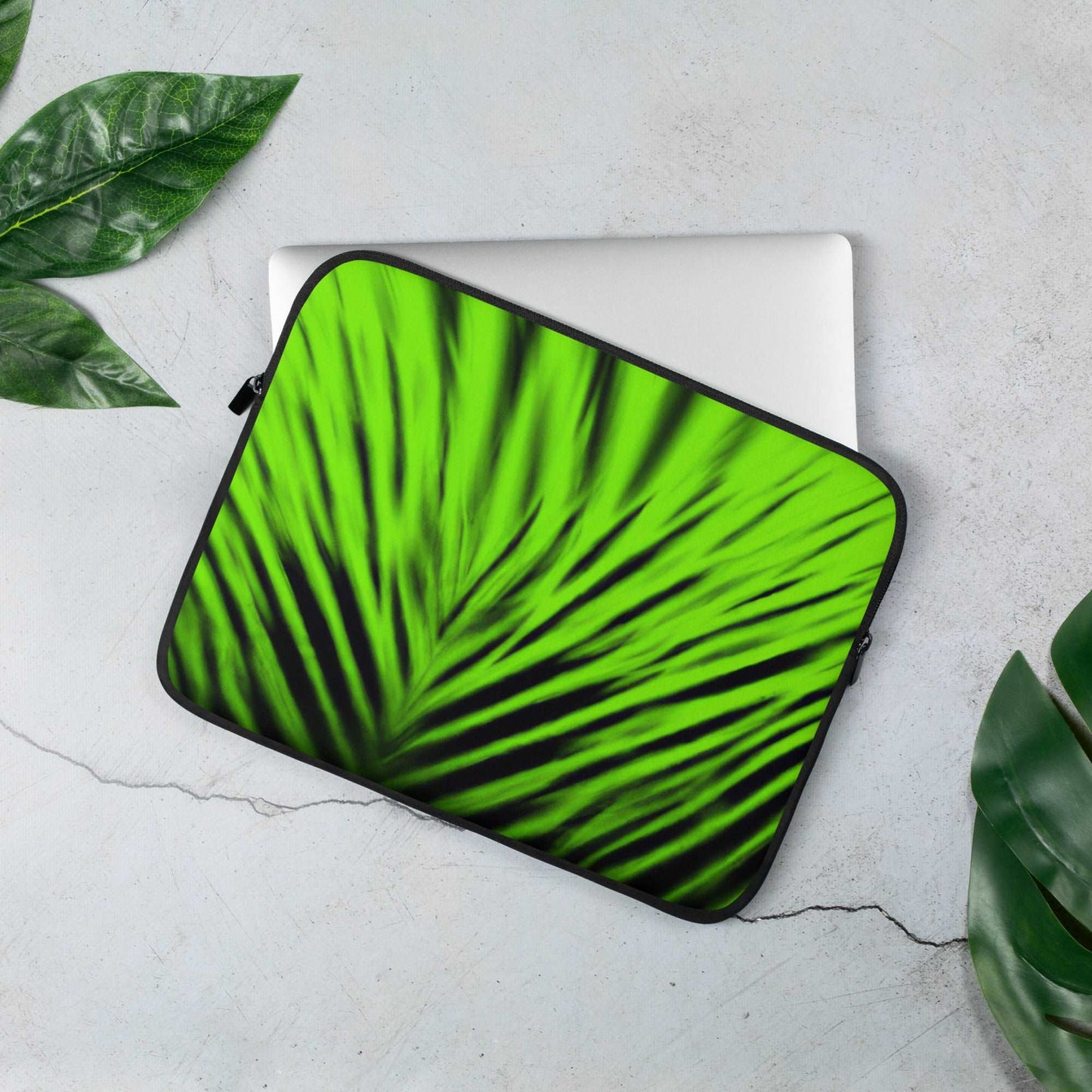 Nuclear Green Feather Laptop Sleeve - Lizard Vigilante