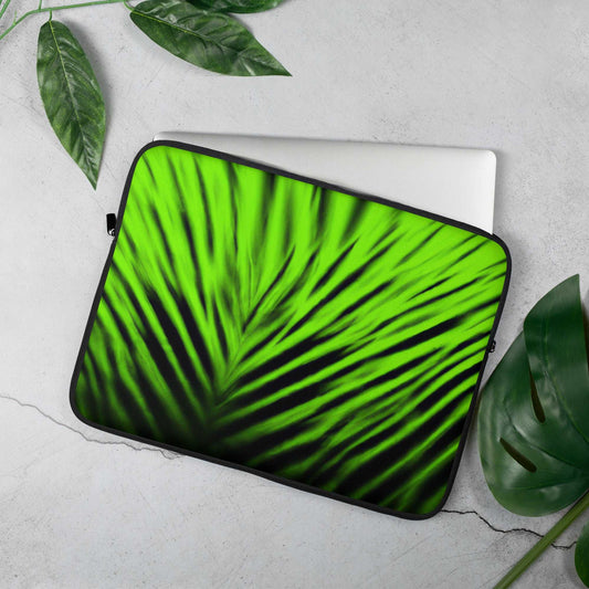 Nuclear Green Feather Laptop Sleeve - Lizard Vigilante