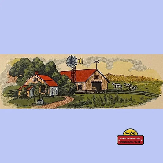 Rare Antique Vintage Homestead Mince Meat Label with Farm Scene