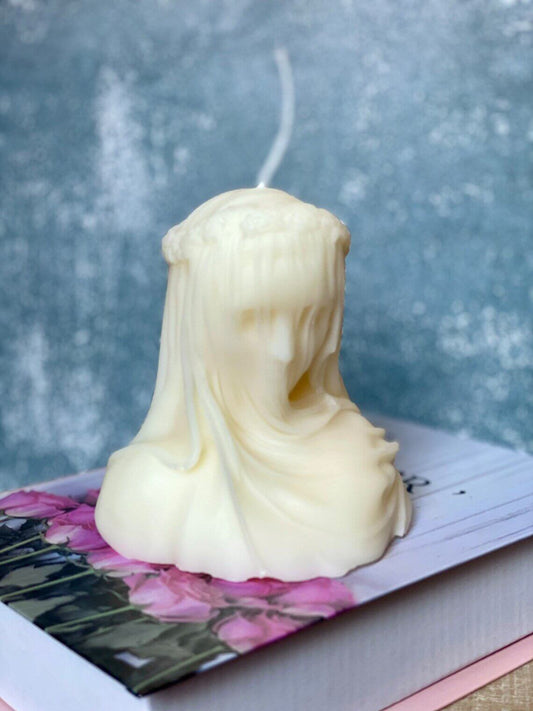 Large Veiled Lady Candle - Elegant Home Decor Piece and Unique Gift Idea
