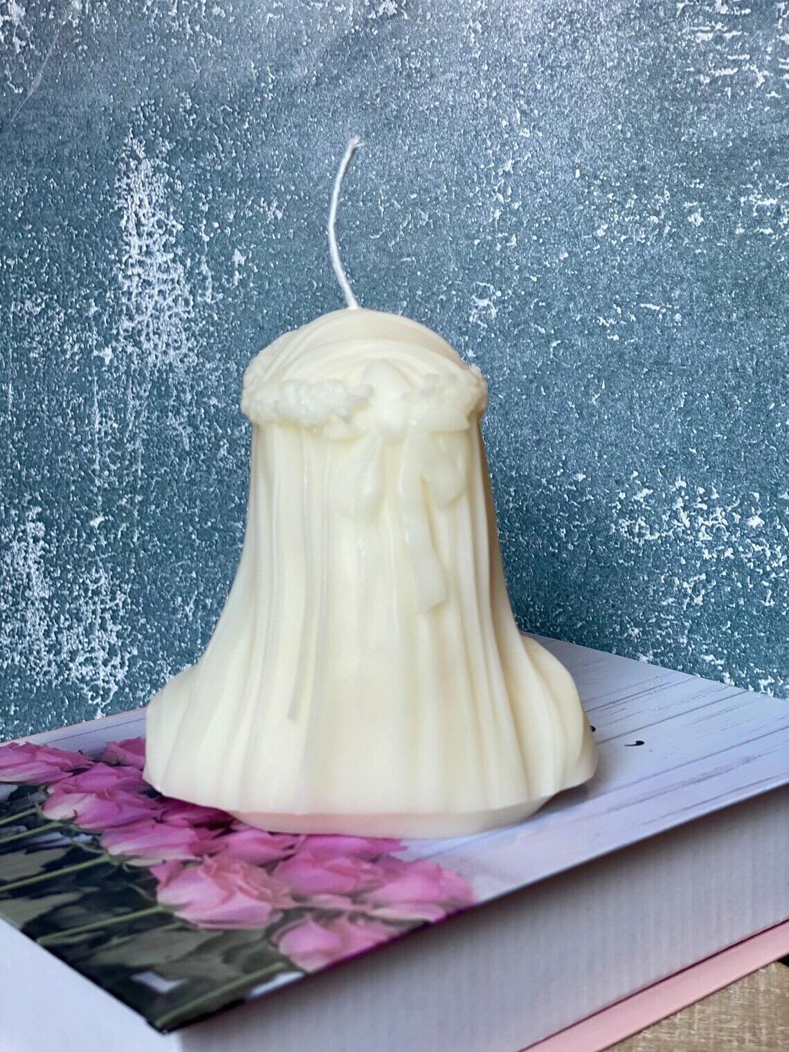 Large Veiled Lady Candle - Elegant Home Decor Piece and Unique Gift Idea