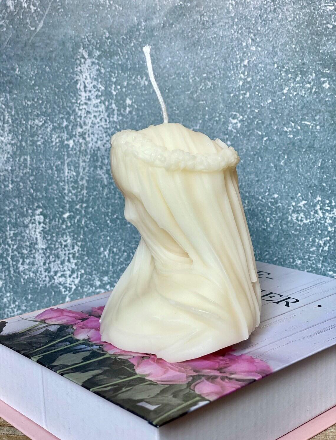 Large Veiled Lady Candle - Elegant Home Decor Piece and Unique Gift Idea