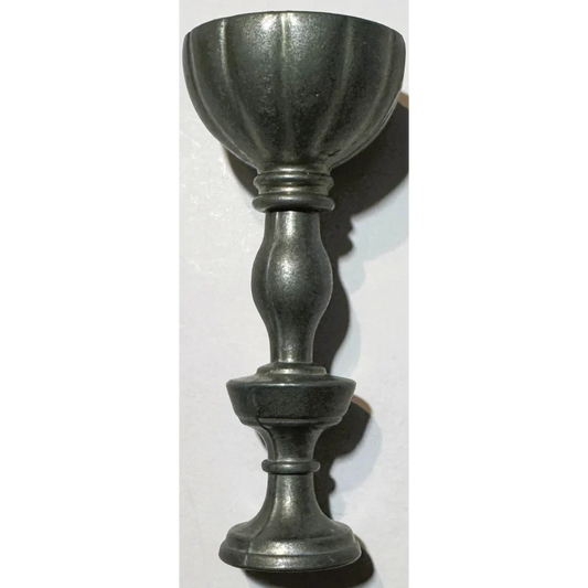 Late 19th Century Dark Pewter Fluted Miniature Goblet Collectible