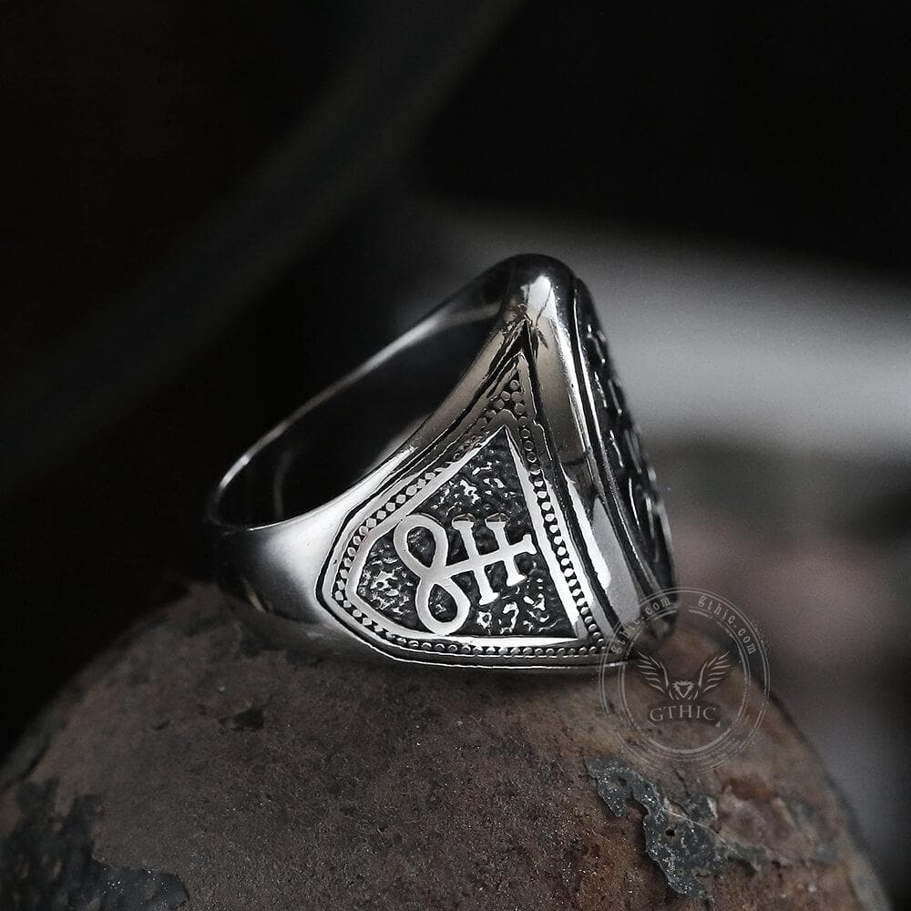Leviathan Cross Stainless Steel Ring
