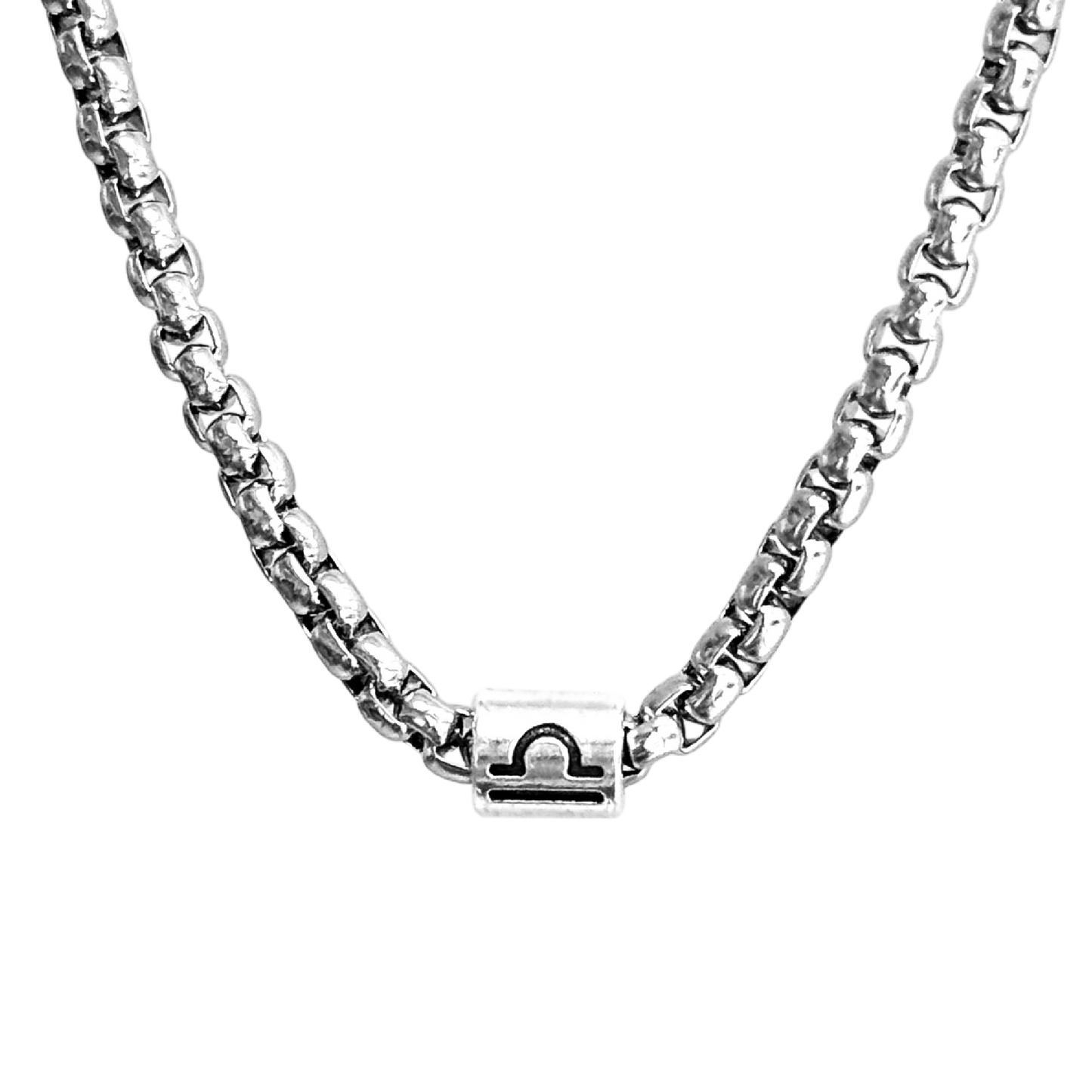 Horoscope stainless steel box chain zodiac necklace for men