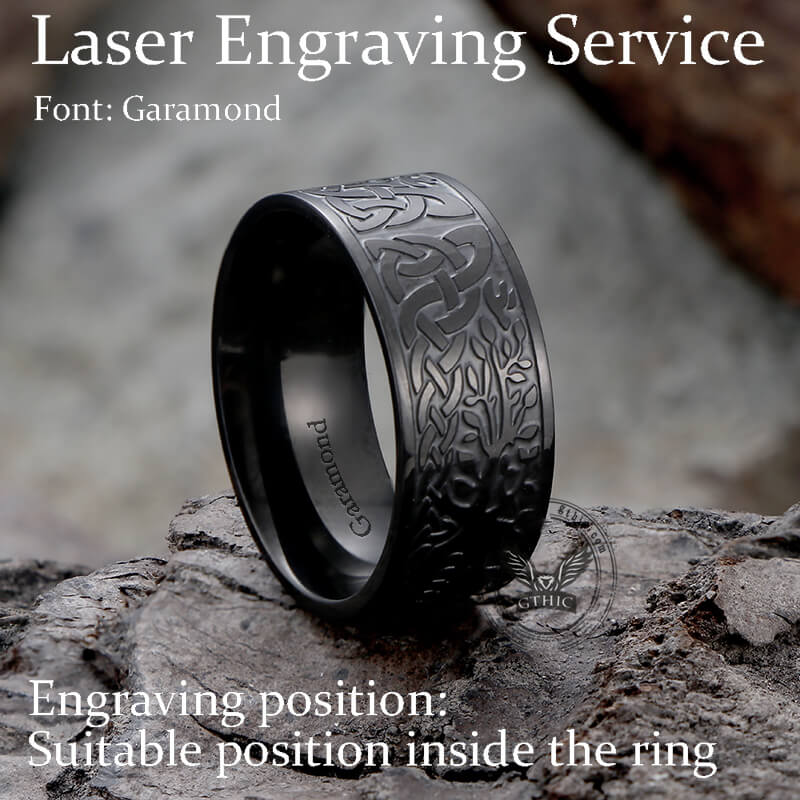 Tree Of Life Design Stainless Steel Viking Ring