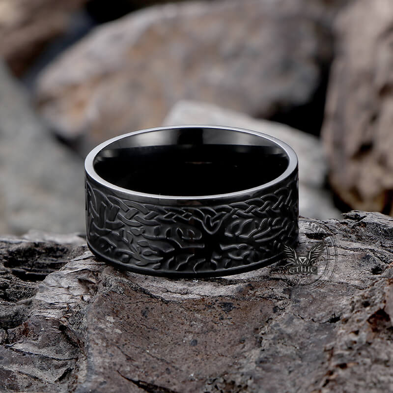 Tree Of Life Design Stainless Steel Viking Ring