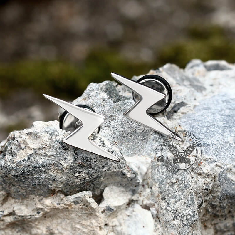 Lightning Stainless Steel Stud Earring