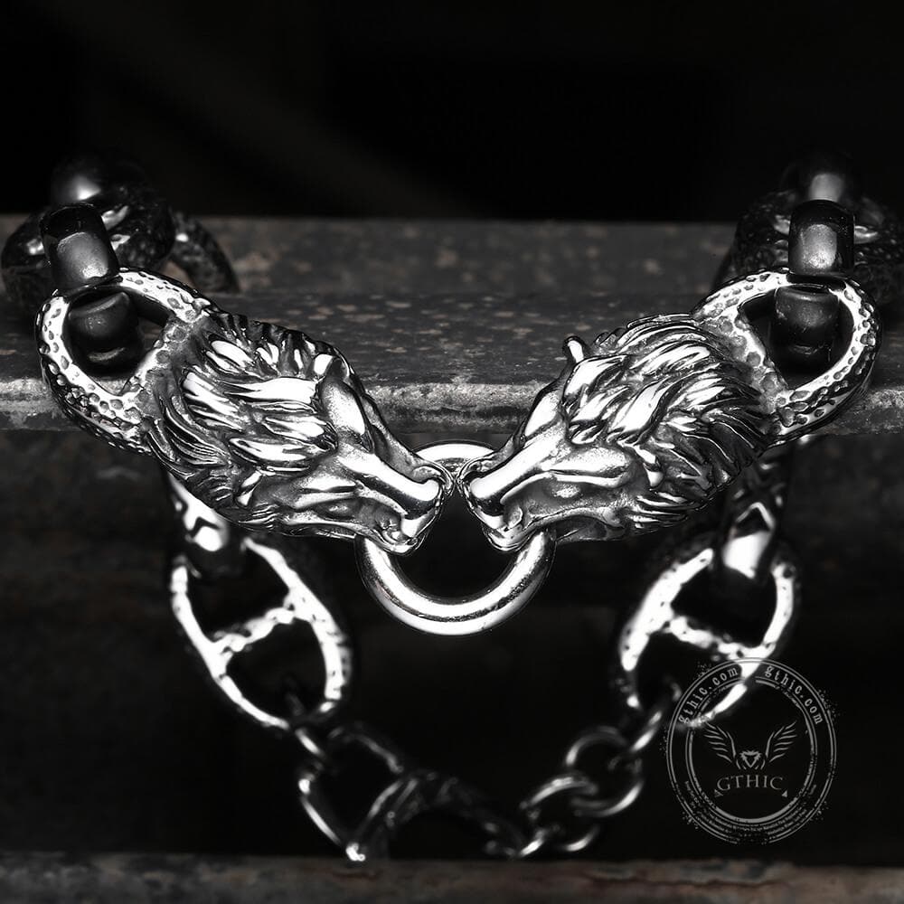 Lion Head Stainless Steel Skull Bracelet
