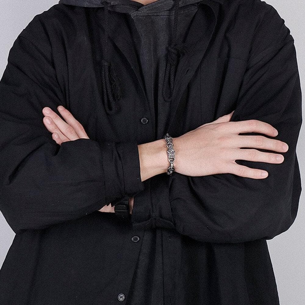 Lion Head Stainless Steel Skull Bracelet