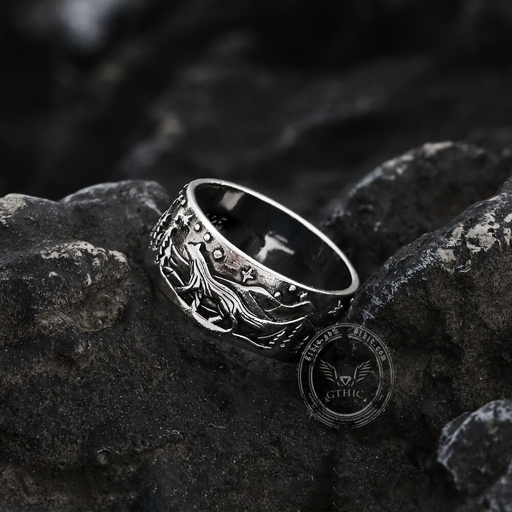 Loyal Wolf Pattern Alloy Embossed Ring