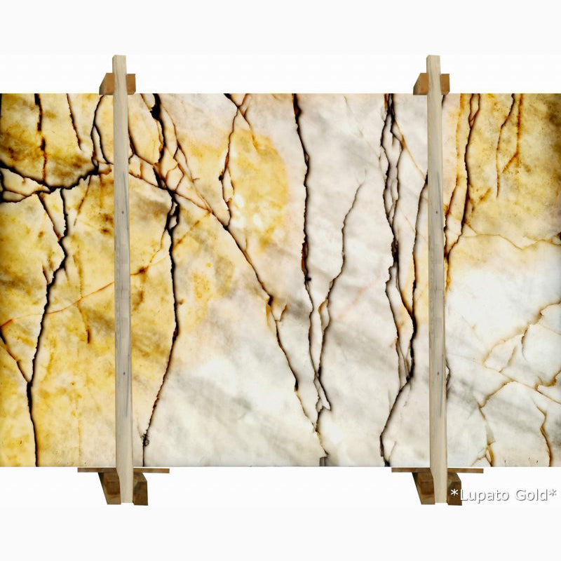 Lupato Gold White Bookmatching Marble Slabs Polished - Livfloors Collection