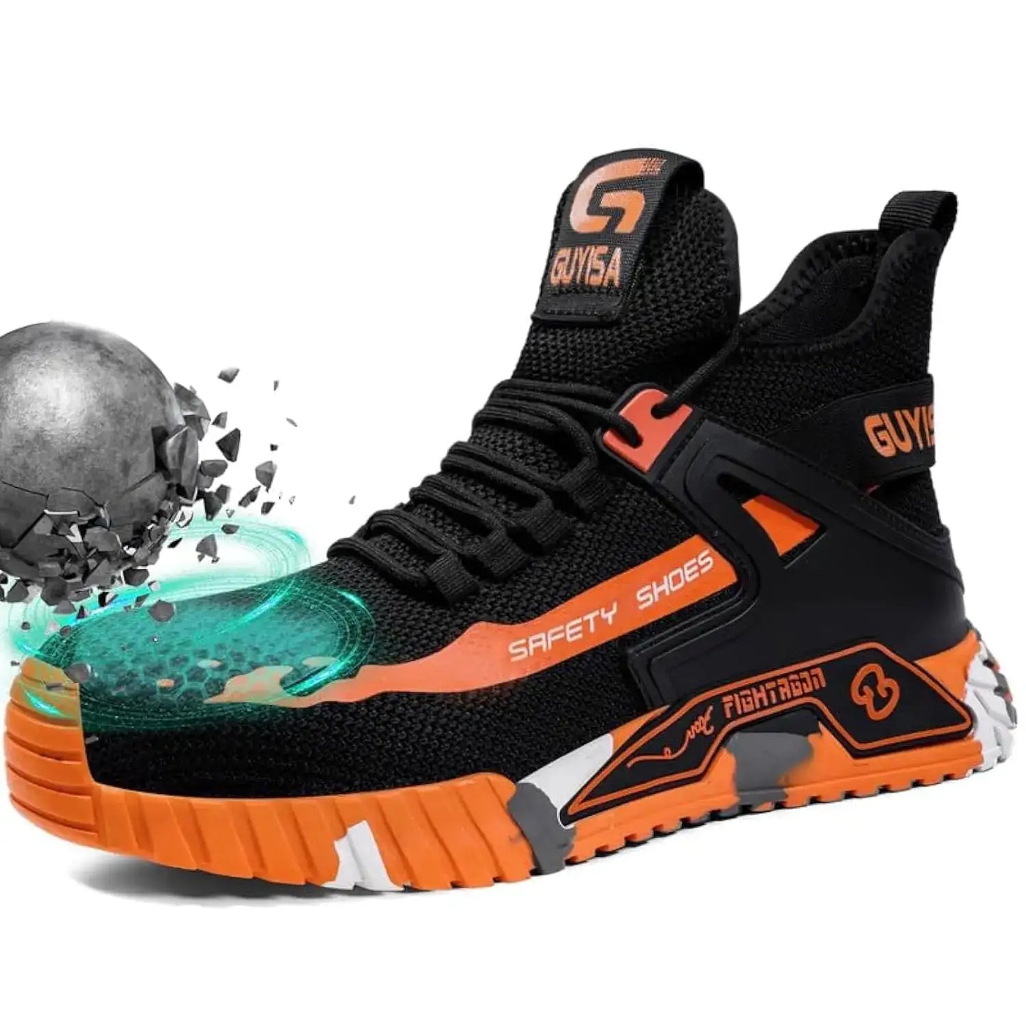 Steel Toe Shoes for Men Work Safety Shoes Industrial Construction Shoes Mid Cut Industrial Boot Work Sneakers Comfortable Lightweight Safety Shoes for Work