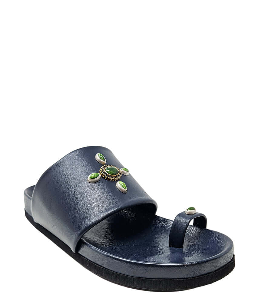 Tyche Navy Toe Ring Sandal