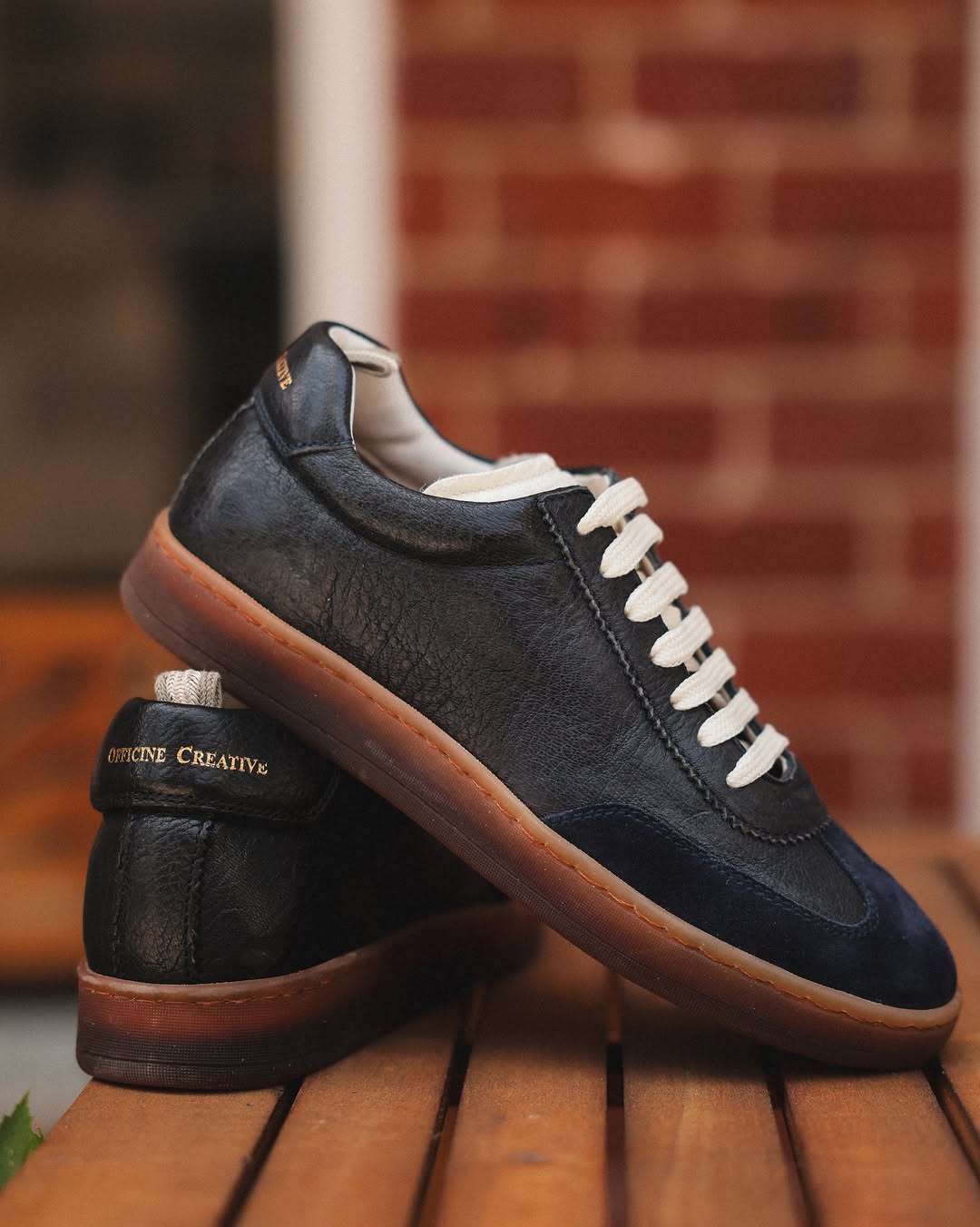 Chance/101 Blue Leather Lace Up Sneaker