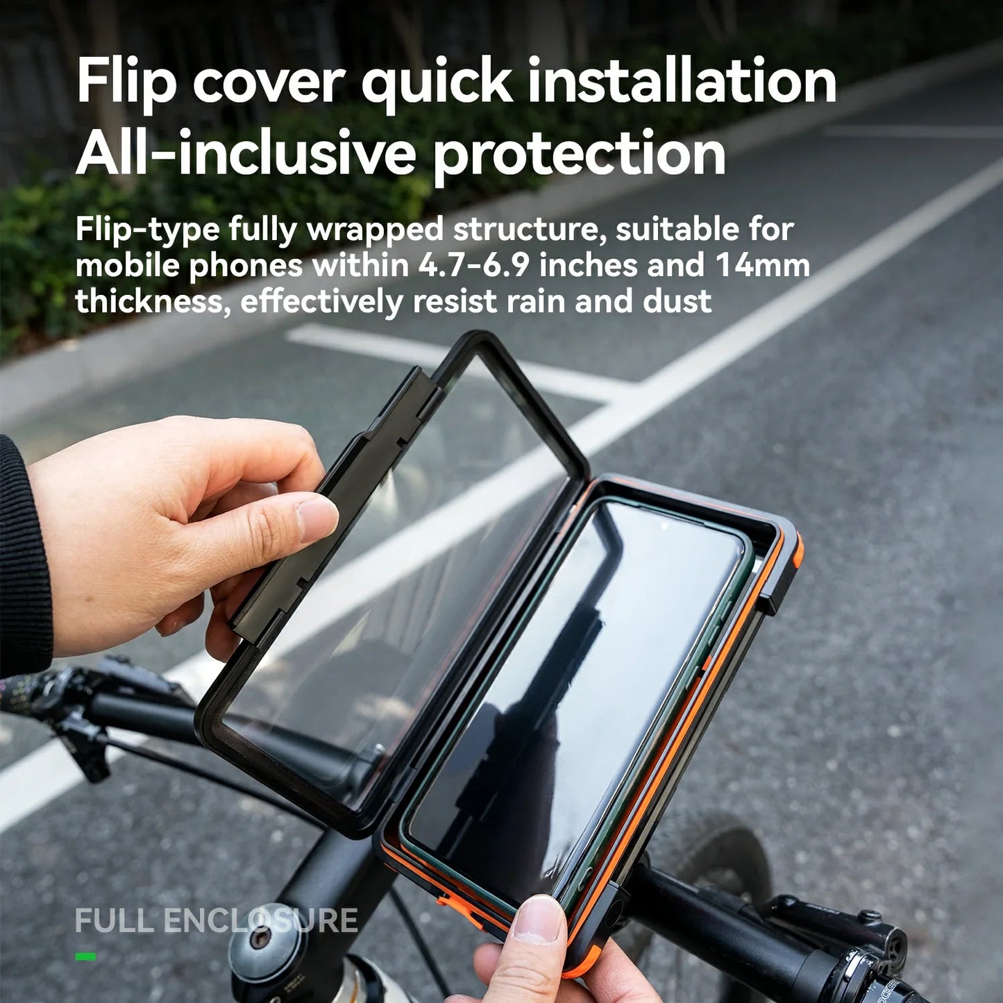 Magnetic Waterproof Bike Phone Holder Shock-Absorbing For 4.7–6.9‘’