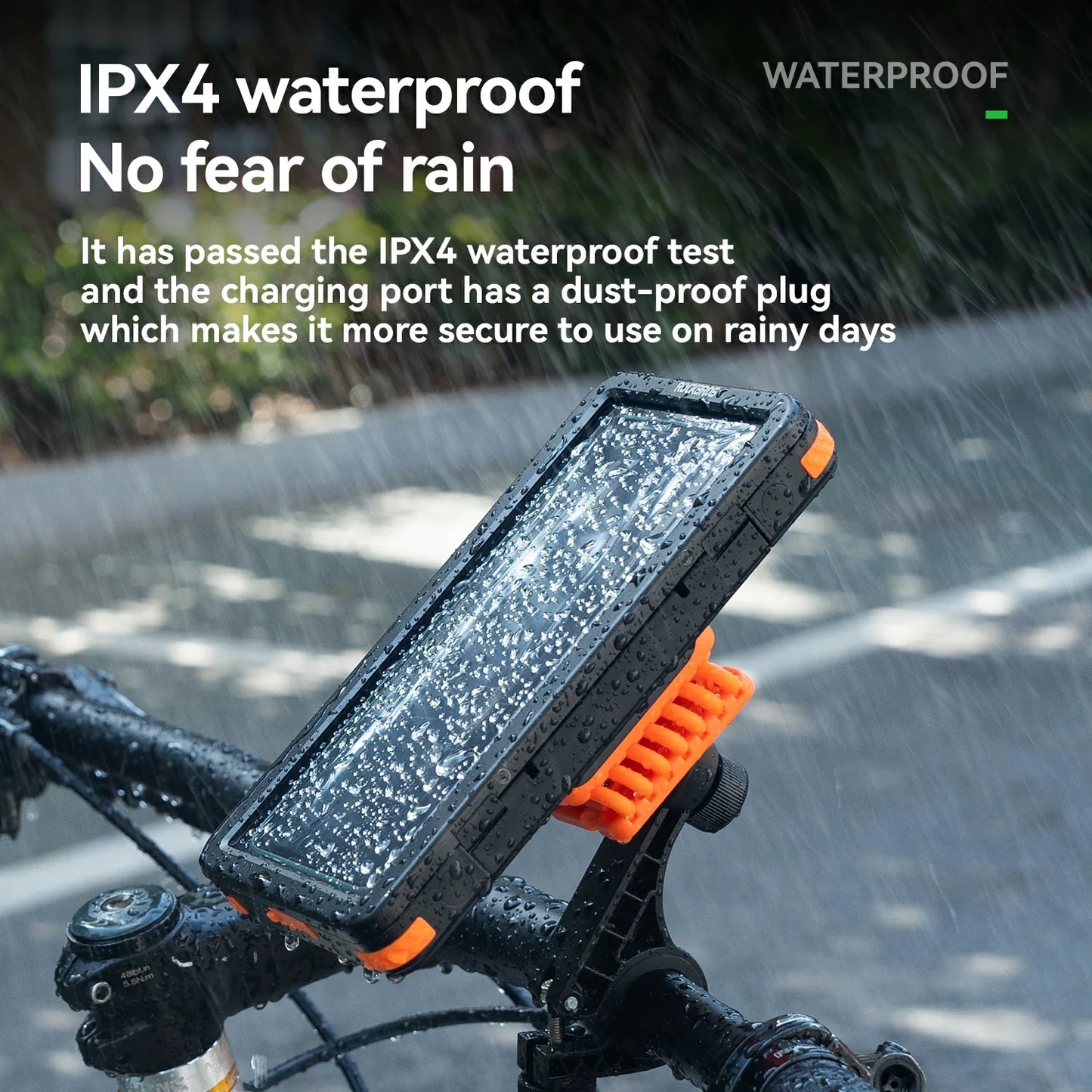 Magnetic Waterproof Bike Phone Holder Shock-Absorbing For 4.7–6.9‘’