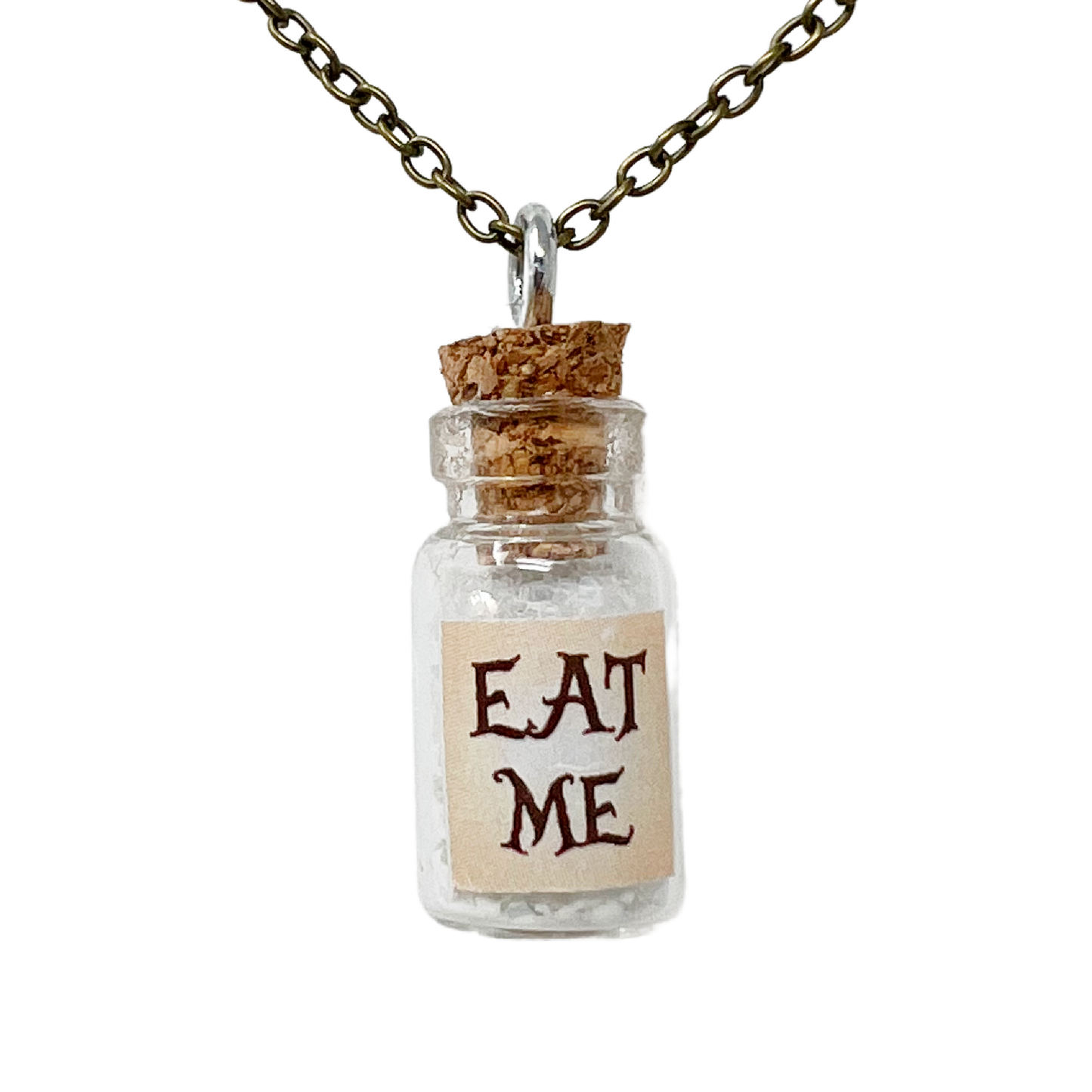Alice in Wonderland eat me necklace